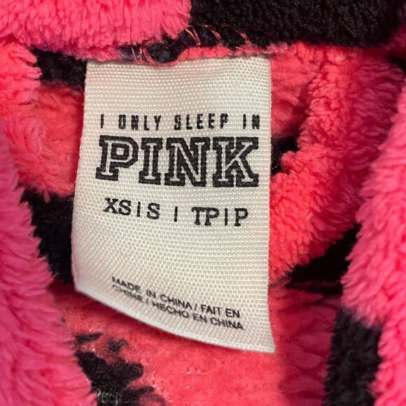 Victoria's Secret Bright PINK Women's XS Polka Dot Thick Soft Fleece Robe - Picture 8 of 16